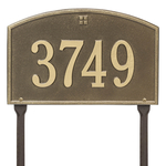 Cape Charles Address Plaque with a Antique Brass Finish, Standard Lawn Size with One Line of Text