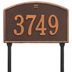 Cape Charles Address Plaque with a Antique Copper Finish, Standard Lawn Size with One Line of Text