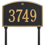 Cape Charles Address Plaque with a Black & Gold Finish, Standard Lawn Size with One Line of Text