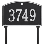 Cape Charles Address Plaque with a Black & Silver Finish, Standard Lawn Size with One Line of Text