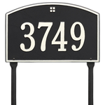 Cape Charles Address Plaque with a Black & White Finish, Standard Lawn Size with One Line of Text