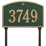 Cape Charles Address Plaque with a Green & Gold Finish, Standard Lawn Size with One Line of Text