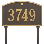 Cape Charles Address Plaque with a Bronze & Gold Finish, Standard Lawn Size with One Line of Text