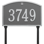 Cape Charles Address Plaque with a Pewter & Silver Finish, Standard Lawn Size with One Line of Text