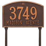 Cape Charles Address Plaque with a Antique Copper Finish, Standard Lawn Size with Two Lines of Text
