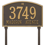 Cape Charles Address Plaque with a Bronze & Gold Finish, Standard Lawn Size with Two Lines of Text
