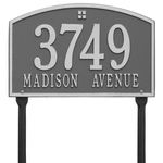 Cape Charles Address Plaque with a Pewter & Silver Finish, Standard Lawn Size with Two Lines of Text