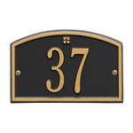 Cape Charles Address Plaque with a Black & Gold Finish Petite Wall Mount Size with One Line of Text