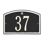 Cape Charles Address Plaque with a Black & White Finish Petite Wall Mount Size with One Line of Text