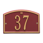 Cape Charles Address Plaque with a Red & Gold Finish Petite Wall Mount Size with One Line of Text