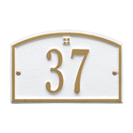 Cape Charles Address Plaque with a White & Gold Finish Petite Wall Mount Size with One Line of Text