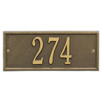 Hartford Address Plaque with a Antique Brass Finish Mini Wall Mount Size with One Line of Text
