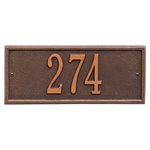 Hartford Address Plaque with a Antique Copper Finish Mini Wall Mount Size with One Line of Text