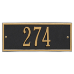 Hartford Address Plaque with a Black & Gold Finish Mini Wall Mount Size with One Line of Text
