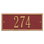 Hartford Address Plaque with a Red & Gold Finish Mini Wall Mount Size with One Line of Text