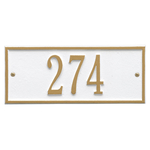 Hartford Address Plaque with a White & Gold Finish Mini Wall Mount Size with One Line of Text
