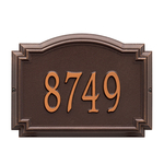 Williamsburg Address Plaque with a Antique Copper Finish, Standard Wall Mount with One Line of Text