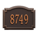 Williamsburg Address Plaque with a Oil Rubbed Bronze Finish, Standard Wall Mount with One Line of Text