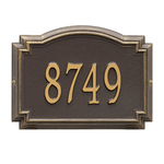 Williamsburg Address Plaque with a Bronze & Gold Finish, Standard Wall Mount with One Line of Text