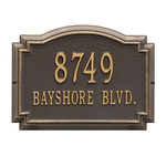 Williamsburg Address Plaque with a Bronze & Gold Finish, Standard Wall Mount with Two Lines of Text