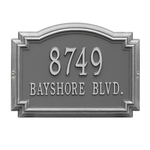 Williamsburg Address Plaque with a Pewter & Silver Finish, Standard Wall Mount with Two Lines of Text