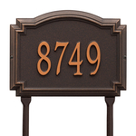 Williamsburg Address Plaque with a Oil Rubbed Bronze Finish, Standard Lawn Size with One Line of Text