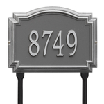 Williamsburg Address Plaque with a Pewter & Silver Finish, Standard Lawn Size with One Line of Text