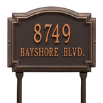Williamsburg Address Plaque with a Oil Rubbed Bronze Finish, Standard Lawn Size with Two Lines of Text