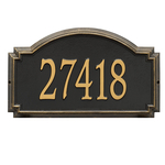 Williamsburg Address Plaque with a Black & Gold Finish, Estate Wall Mount with One Line of Text