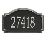 Williamsburg Address Plaque with a Black & Silver Finish, Estate Wall Mount with One Line of Text