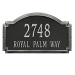 Williamsburg Address Plaque with a Black & Silver Finish, Estate Wall Mount with Two Lines of Text