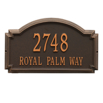 Williamsburg Address Plaque with a Oil Rubbed Bronze Finish, Estate Wall Mount with Two Lines of Text