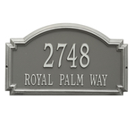 Williamsburg Address Plaque with a Pewter & Silver Finish, Estate Wall Mount with Two Lines of Text