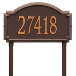 Williamsburg Address Plaque with a Antique Copper Finish, Estate Lawn Size with One Line of Text