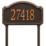 Williamsburg Address Plaque with a Oil Rubbed Bronze Finish, Estate Lawn Size with One Line of Text