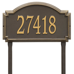 Williamsburg Address Plaque with a Bronze & Gold Finish, Estate Lawn Size with One Line of Text