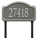 Williamsburg Address Plaque with a Pewter & Silver Finish, Estate Lawn Size with One Line of Text