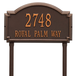Williamsburg Address Plaque with a Antique Copper Finish, Estate Lawn Size with Two Lines of Text