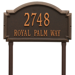 Williamsburg Address Plaque with a Oil Rubbed Bronze Finish, Estate Lawn Size with Two Lines of Text