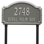 Williamsburg Address Plaque with a Pewter & Silver Finish, Estate Lawn Size with Two Lines of Text