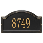 Providence Arch Address Plaque with a Black & Gold Finish, Standard Wall Mount with One Line of Text