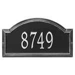 Providence Arch Address Plaque with a Black & Silver Finish, Standard Wall Mount with One Line of Text