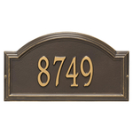 Providence Arch Address Plaque with a Bronze & Gold Finish, Standard Wall Mount with One Line of Text