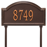 Providence Arch Address Plaque with a Antique Copper Finish, Standard Lawn Size with One Line of Text