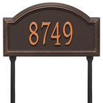 Providence Arch Address Plaque with a Oil Rubbed Bronze Finish, Standard Lawn Size with One Line of Text