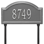 Providence Arch Address Plaque with a Pewter & Silver Finish, Standard Lawn Size with One Line of Text
