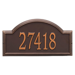 Providence Arch Address Plaque with a Antique Copper Finish, Finish, Estate Wall Mount with One Line of Text