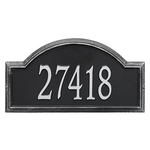 Providence Arch Address Plaque with a Black & Silver Finish, Finish, Estate Wall Mount with One Line of Text