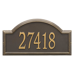 Providence Arch Address Plaque with a Bronze & Gold Finish, Finish, Estate Wall Mount with One Line of Text