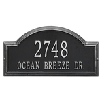 Providence Arch Address Plaque with a Black & Silver Finish, Finish, Estate Wall Mount with Two Lines of Text